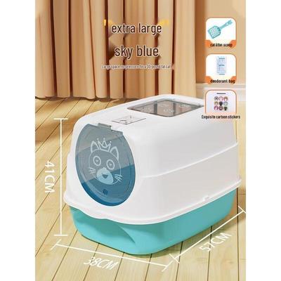 JINGRUIXIANG Geschlossene Anti-Spritz Katzenklo-Box