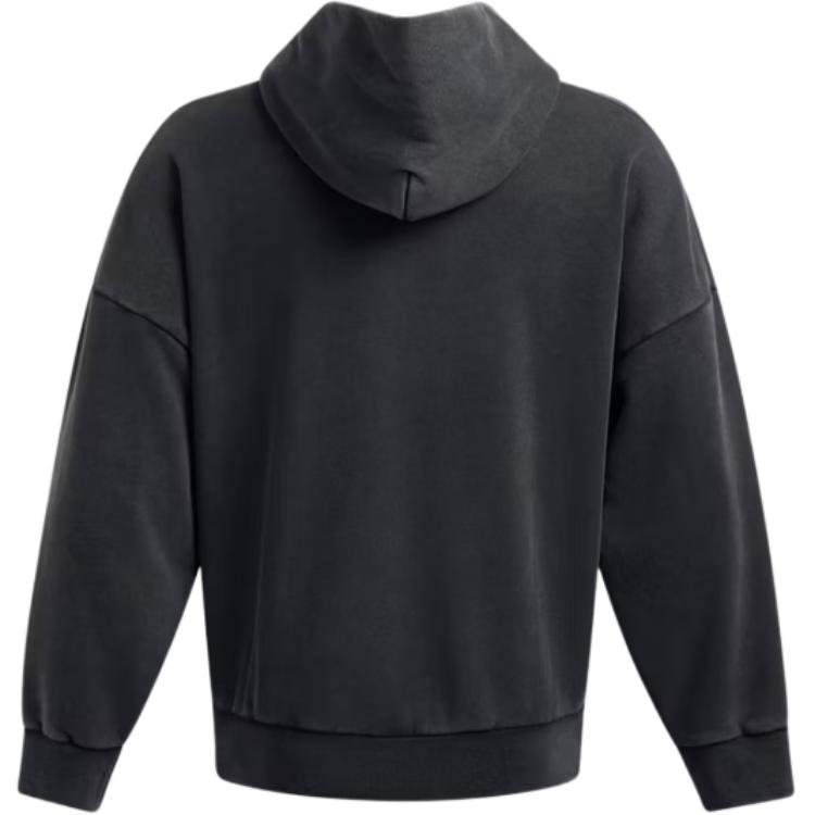Under Armour Ikona Jednobarevná Mikina s kapucí Módní Pulovr Fleecová Mikina Pánská mikina Černá 1386552-001