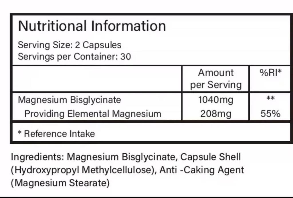 Magnesium Bisglycinate Capsules | High Absorption Mineral Supplement for Muscle & Sleep Support | 60 Servings / 120 Capsules