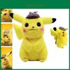 Peluche Kawaii di Pikachu Bambola Morbida Ripiena Pokemon Detective Pikachu Film 28cm