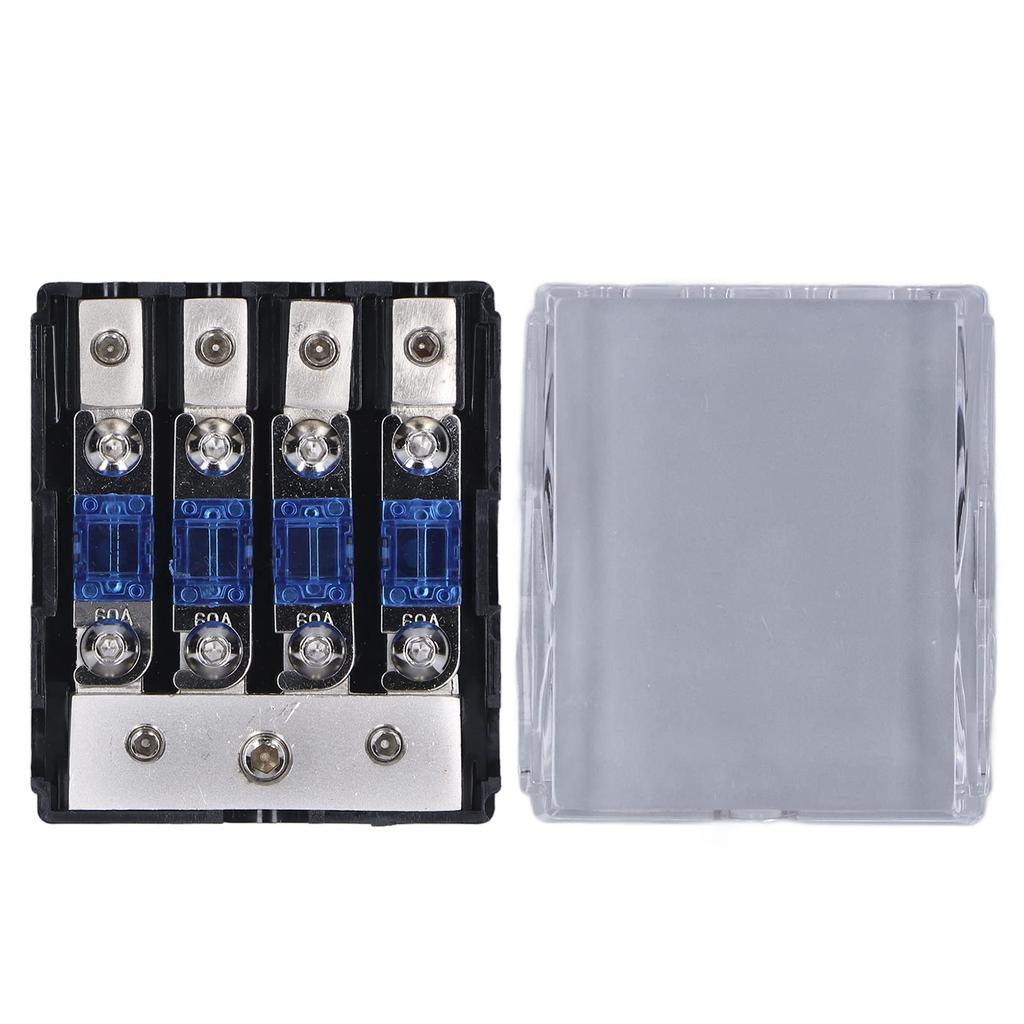 60A Power Distribution Block 1 4 Way Out Audio Fuse Holder Universal Application for