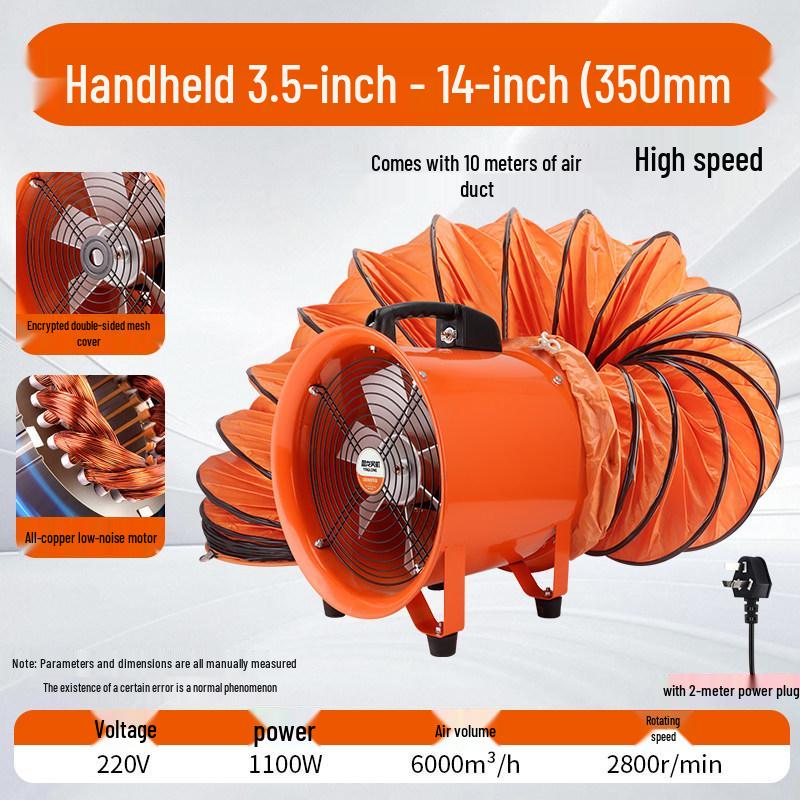220V Portable Industrial Axial Ventilator: Confined Space Exhaust and Household Blower