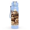 1PC Vintage Books Rose Coffee Print 750ml Color Plastic Sports Water Bottle Leakproof Flip Straw Lid Suitable for Sports Office Home Use
