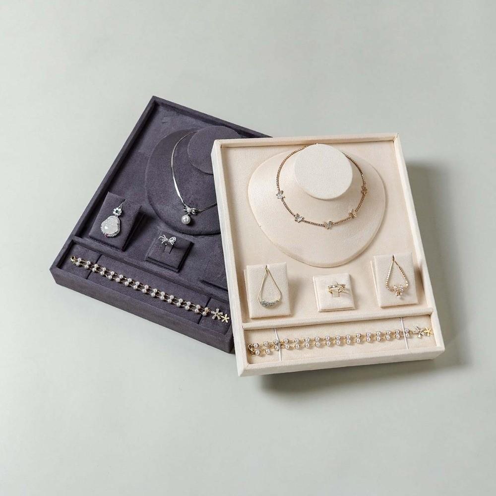 High-end Jewelry Tray with Partitioned Texture Jewelry Set Display Stand  Dresser