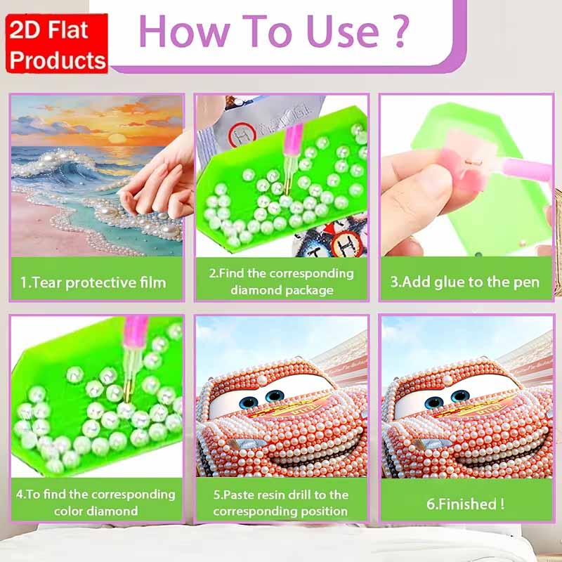 Disney Pearl Art Painting Lightning McQueen Handmade diy5D Pearl Gem Painting Pictures Crafts Special Shape Home Wall Decoration