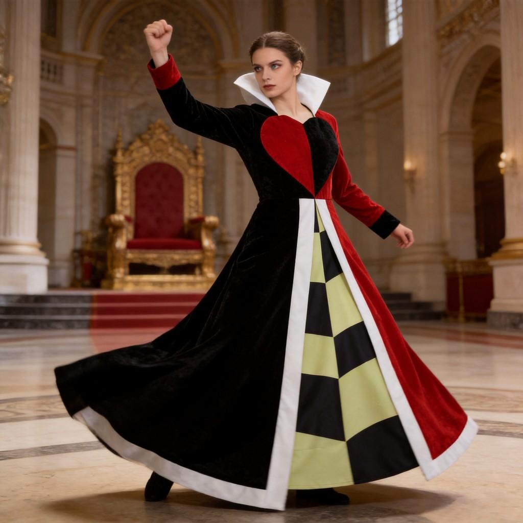 Alice In Wonderland The Red Queen Cosplay Dress With Vintage Style For Cosplay Events