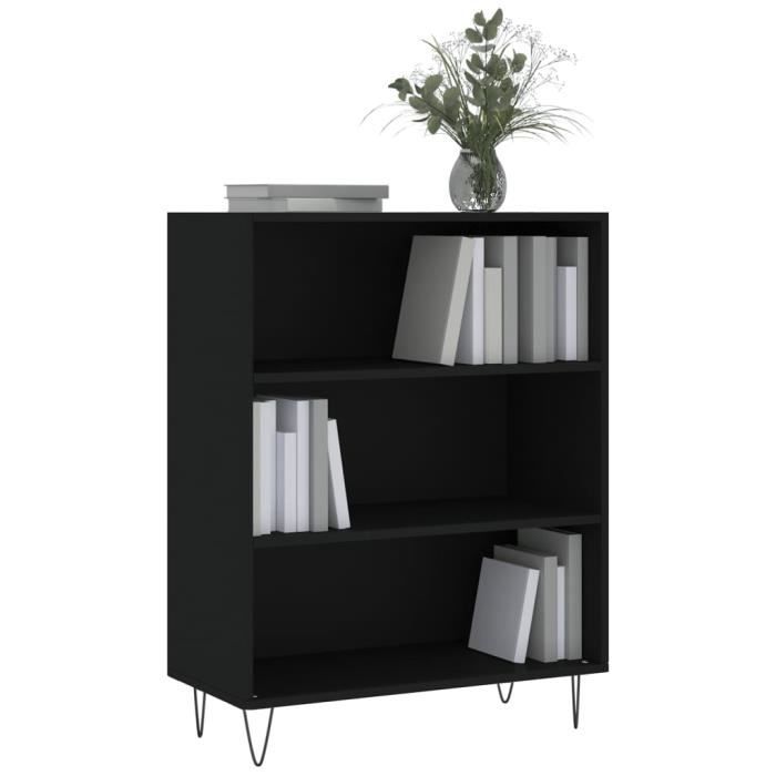 VidaXL Bibliothèque noir 69,5x32,5x90 cm bois d'ingénierie 828357