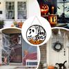 Welcome Door Sign Scary Halloween Door Hangings Ghost Pumpkin Front Door Hanger Round Halloween Wreath Decor for Home Party