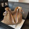 Fashion Straw Beach Bag Summer Woven with Luxurious Large Capacity Shoulder Bag Women Straw Purses and Handbags Rattan Boho Bags