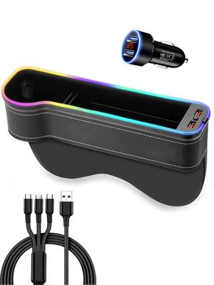 LED Auto Seitenablage Beleuchtung in 7 Sitz Seitenablagekoffer mit USB-Ladeanschluss Getränke Japanische Anleitung und Autoladegerät mit Ladeatmosphäre