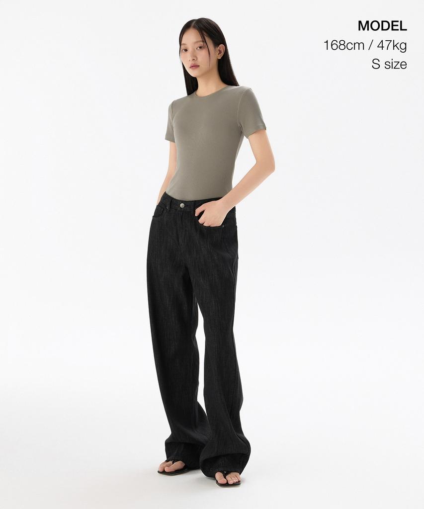 MUSINSA STANDARD WOMAN Women'S Ribbed Slim Fit T-Shirt [Taupe]
