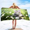 Cat Print Microfiber Lightweight Beach Towel, Soft Beach Blanket Fast Dry Super Absorbent Beach Towels for Adults and Kids