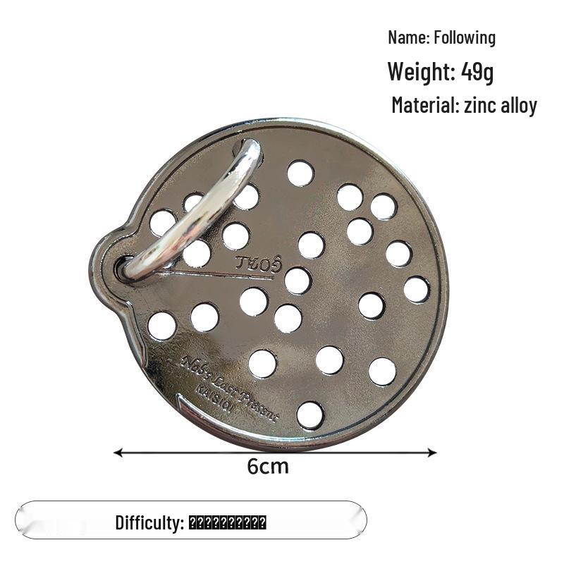 Zinc Alloy Kongming Puzzle Lock: Disentanglement Ring Educational Toy