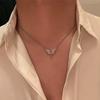 Fashion Shiny Rhinestone Angel Wing Necklace Niche Design Pendant Light Luxury Daily Versatile Chain Jewelry Accessories