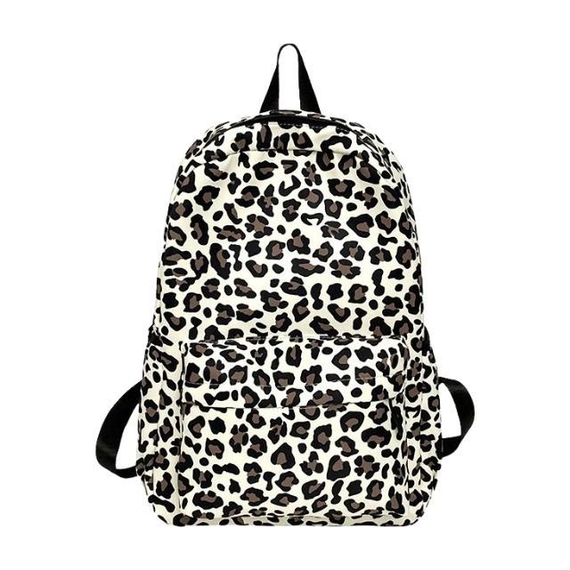 Leopard Casual Print Backpack With Zipper Design And Adjustable Shoulder Straps