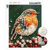 Robin Bird Pearl Art Painting with Frame Shiny Bead Canvas Suitable for Modern Wall Decor, Leisure Creative Craft and Gift