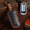 Top Grain Leather Key Cover for Genesis GV70 GV80 G90 - 4/6/8 Button Options w/ Metal Ring, Full Enclosed Anti-Scratch Protector