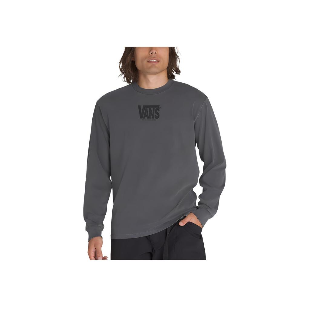 Vans Letter Pattern Vintage Comfortable Long Sleeve T-Shirt Unisex Tops Black VN000M2ZBLK