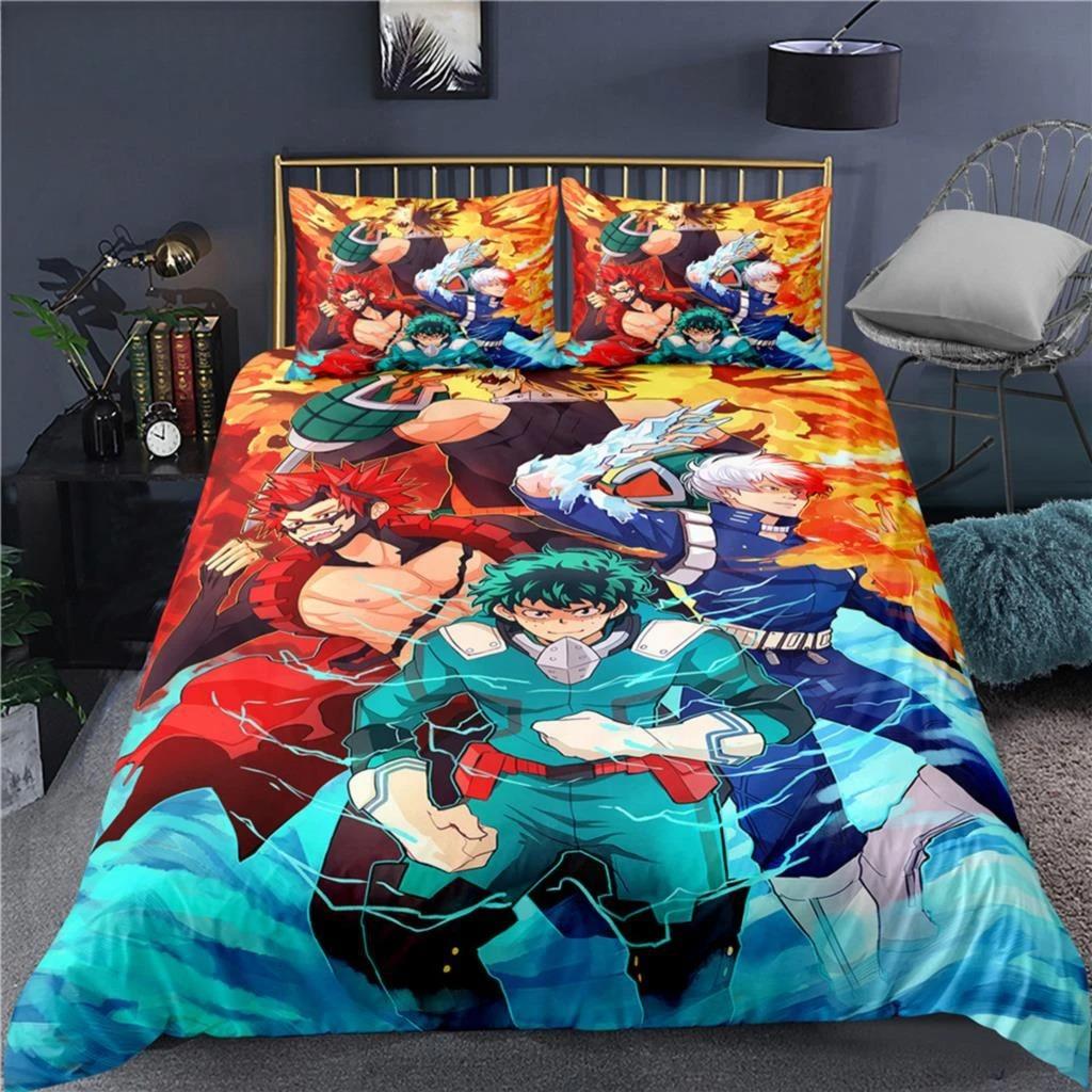 Hot My Hero Academia 3D Printed Bedding Set Duvet Covers Pillowcases Comforter Bedding Set Bedclothes Duvet Cover 200x200