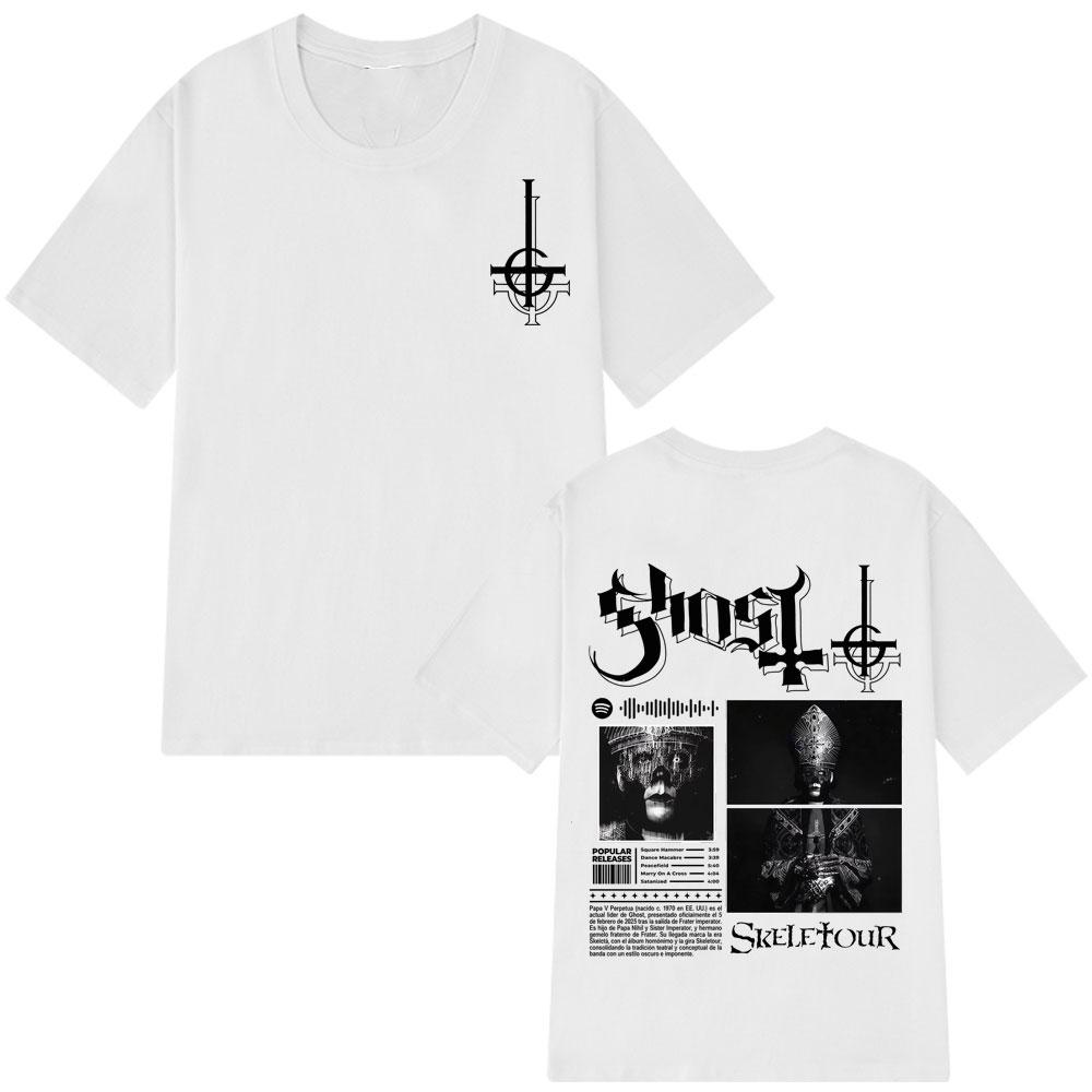 2025 Summer Tour Ghost Band Apparel Shirt Men Women New Skeleta Album Funny Pure 100% Pure Cotton Printed Breathable T-shirt Y2k