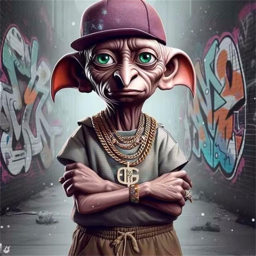 Harry Potter Dobby 5D DIY Κιτ Ζωγραφικής με Διαμάντια Κινούμενο Σχέδιο Σταυροβελονιά Ξωτικό Χειροποίητο Ψηφιδωτό Τέχνης Διακόσμηση Σπιτιού Δώρα