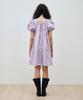MAIS Arched Shirring Puff Sleeve Dress / Purple