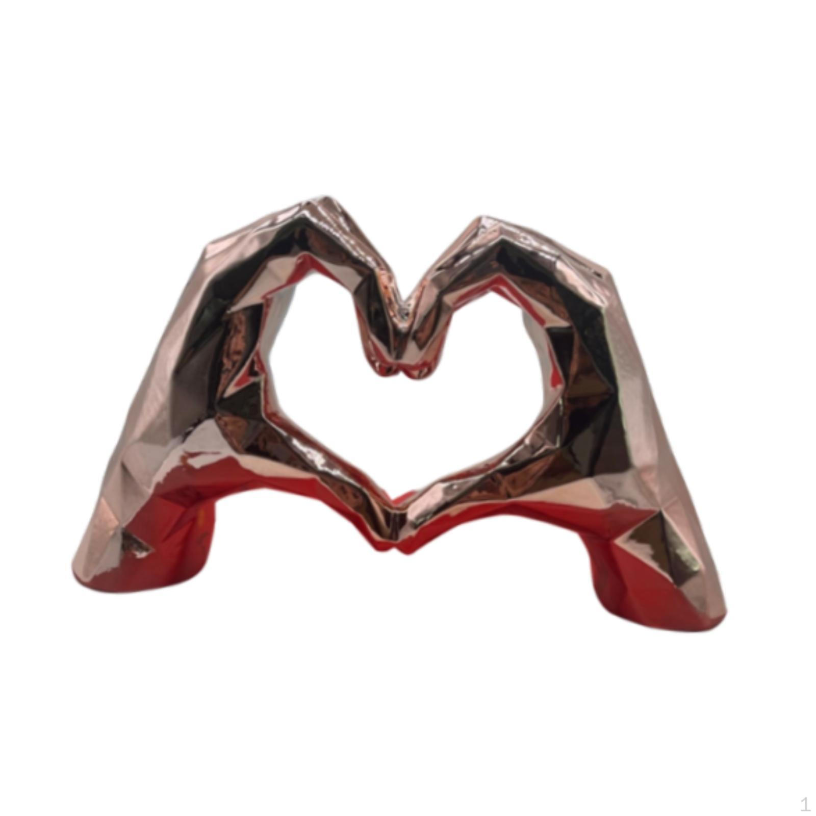 

Сердце Руки Скульптура Жест Фигурка Центральная часть Украшение стола Украшение из смолы для Pink gold