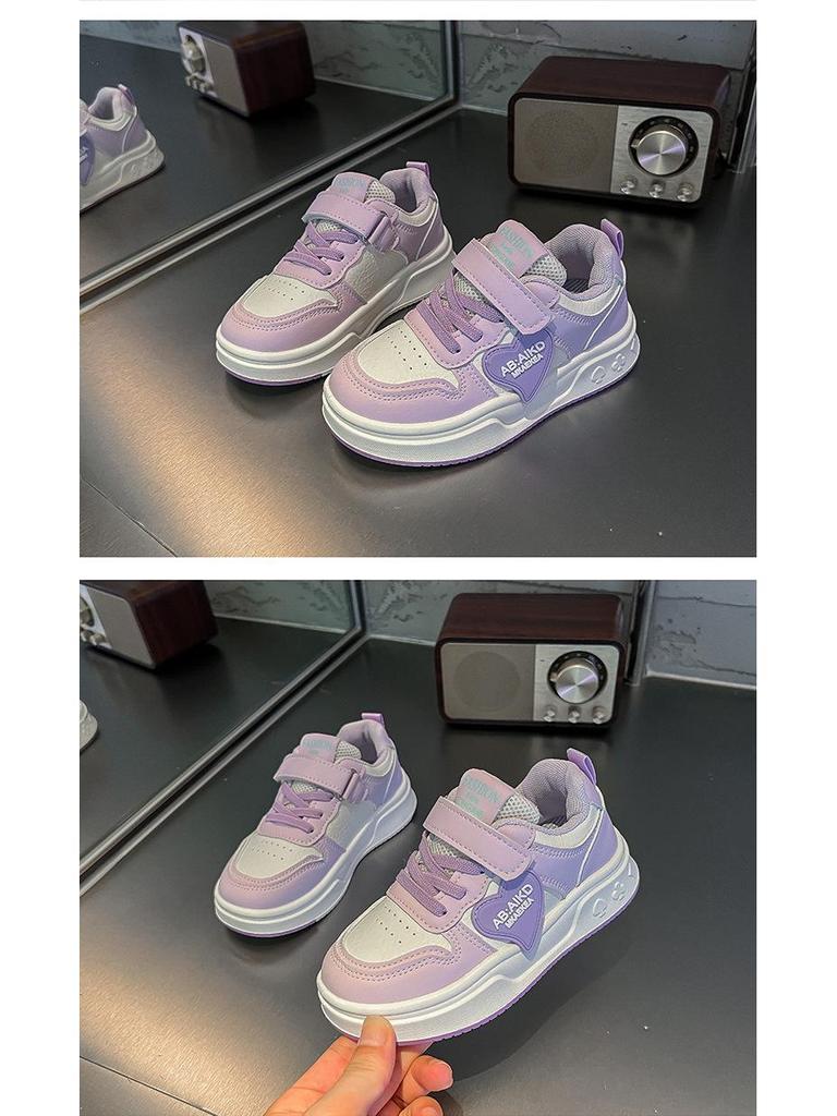 2025 Autumn Korean Style Girls' Heart Low-Top Canvas Sneakers for Children