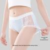 10A Women's Lace Jacquard Panties: Pure Desire Style with Bow, Antibacterial Extended Crotch, Triangle