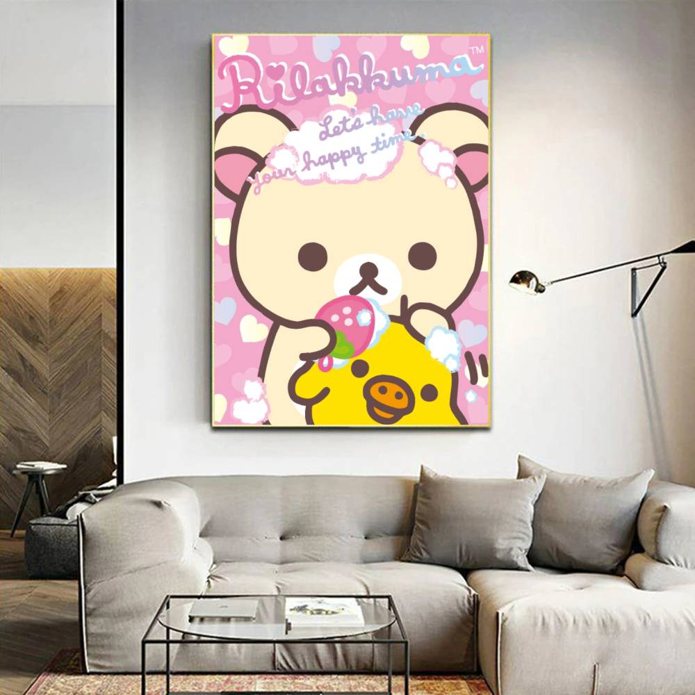 Japan Anime Cute Cartoon Rilakkuma Classic Vintage Posters Decoracion Painting Wall Art White Kraft Paper Kawaii Room Decor
