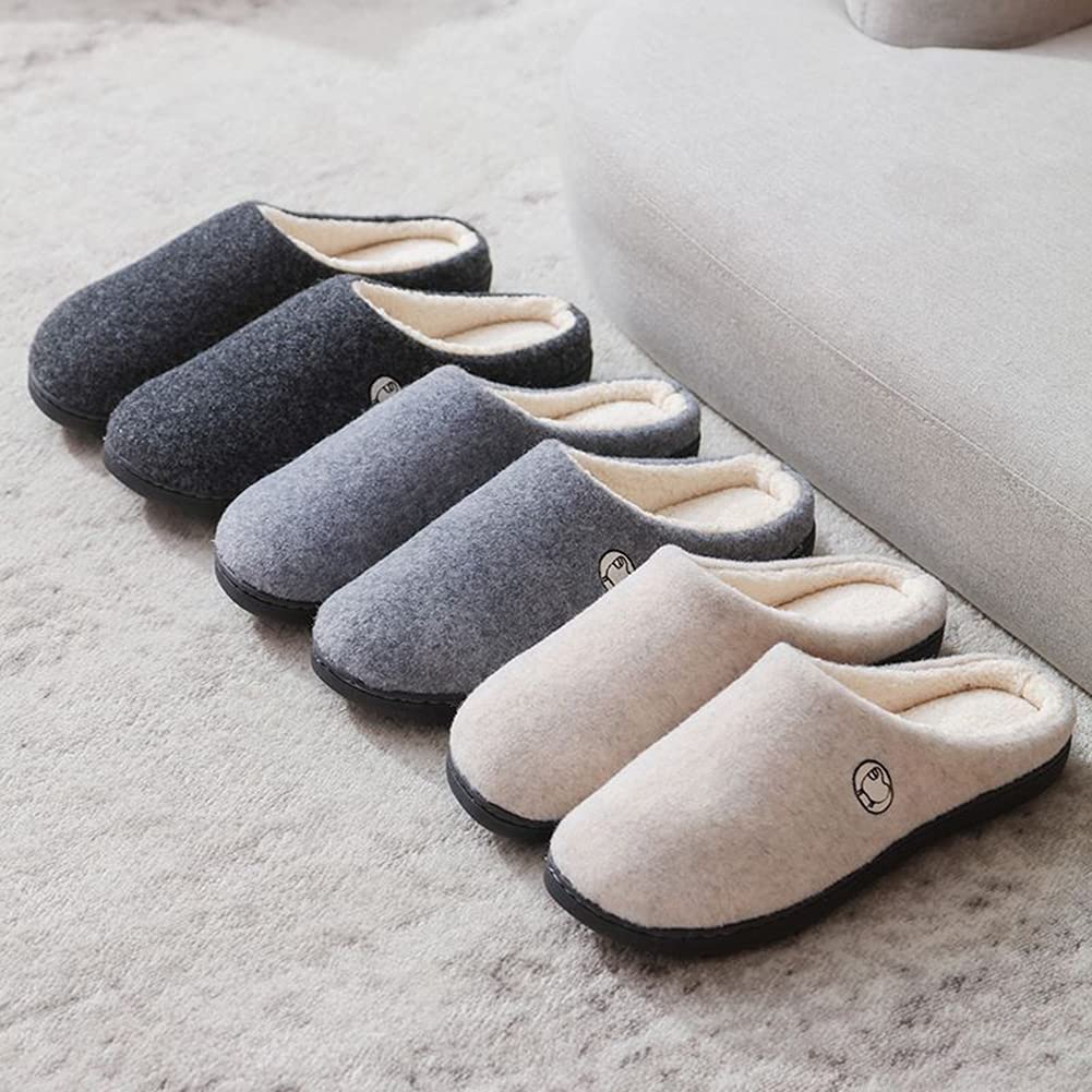 Euyqs Indoor Memory Guest Stylish Size Slippers, Non-Slip, Washable, Foam, Shoes, Unisex, Winter, (Gray, 27.0 cm)
