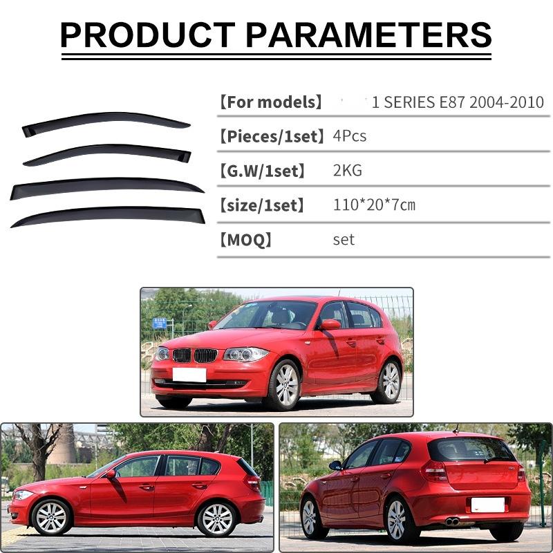 For BMW 1 Series E87 F20 F52 Window Visor Weather Guard Door Visor Vent Shades Vent Shades Ventvisor Bright Strip
