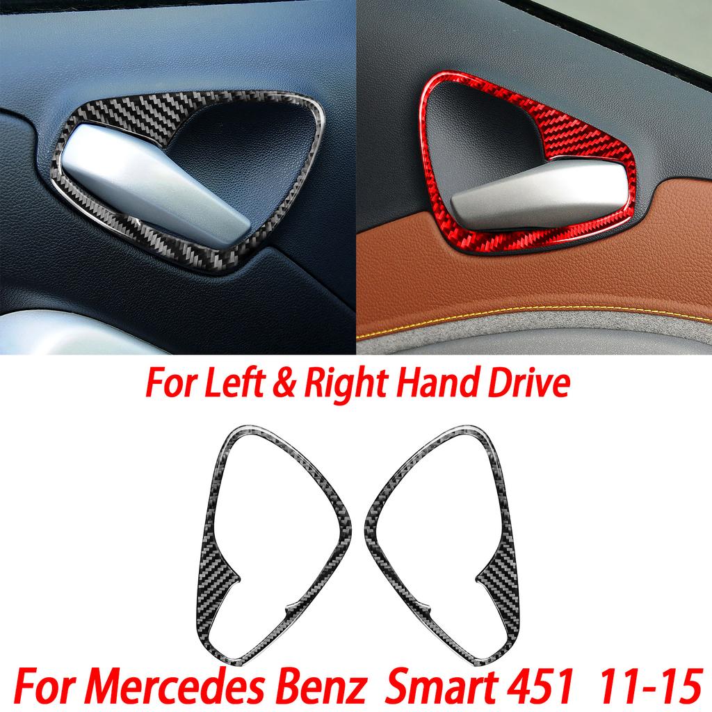 For Benz Smart W451 Fortwo 2011-2015 Carbon Fiber Copilot Storage Box Handle Center CD Gear Shift Panel Interior Trim Sticker