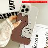 2DFlat Cute Brown Cat and White Friend Wallpaper Phone Case All Inclusive Film Compatible with iPhone 18 Pro Max 17 16 15 14 13 12 11
