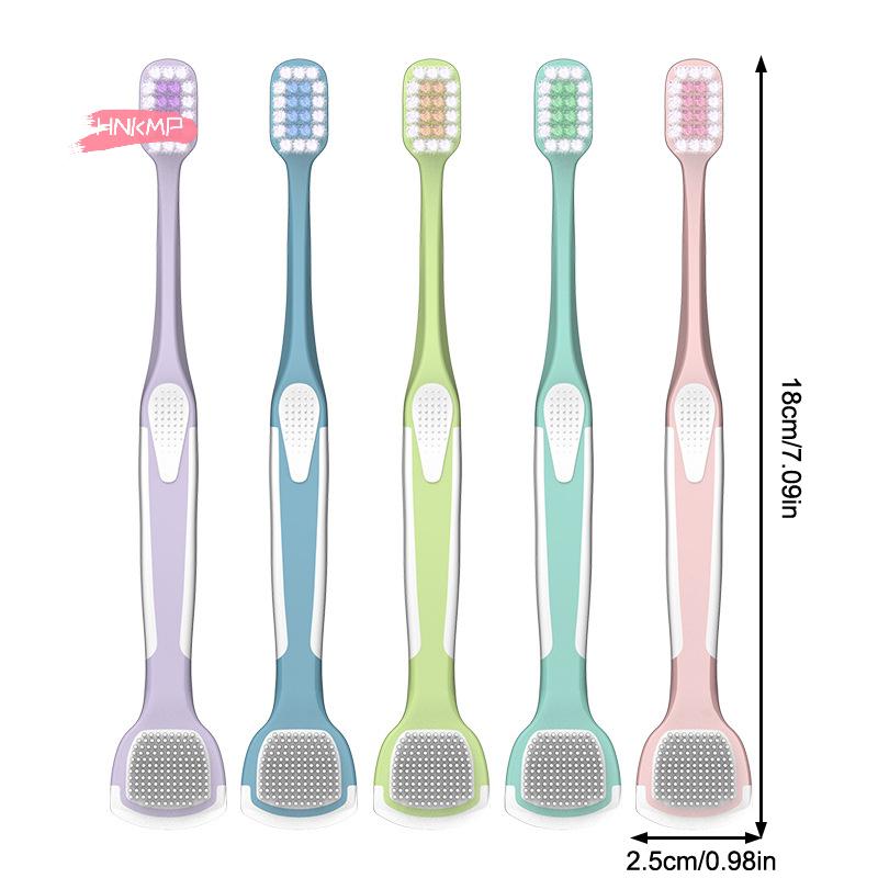 Double Head Toothbrush And Tongue Scraper Set Reusable Oral Cleaning Brush for Fresh Breath Oral Hygiene Care