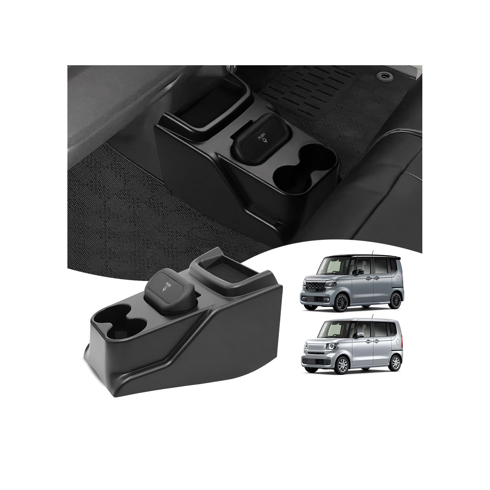 

New Console Center Adds Drink Car Small Item Trash Custom Interior Easy Manufacturer 3rd Generation N-BOX JF5/JF6 Box, Console, Holder, Storage, чёрный