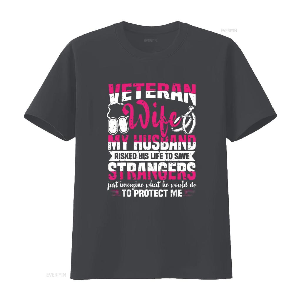 Womens Veteran Wife Husband Soldier Saying For Military Women T Shirt Black 2XL Vintage Washed Soft Casual Stretched Graphic