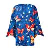 Women's Loose Casual Independence Day Printed Seven Sleeve Button Down Shirt Cardigan Top