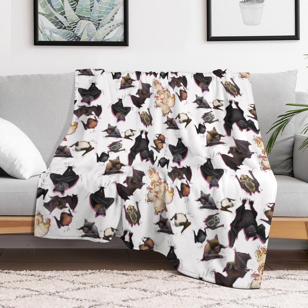 Bats Bats All Over 2 Throw Blanket Fuzzy Plush Throw Blanket for Sofa Chair