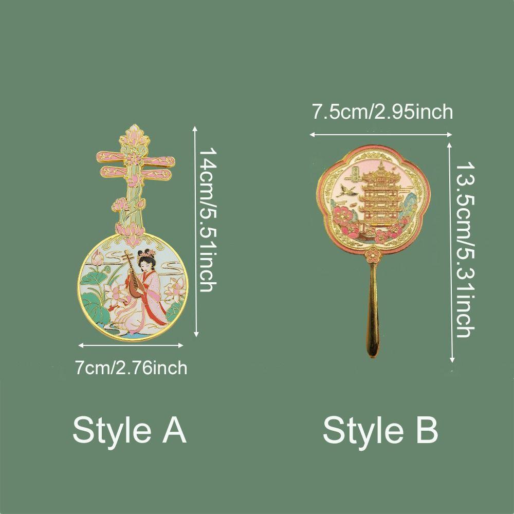 Portable Handheld Makeup Mirror Round Travel Makeup Mirror Exquisite Ancient Style Mirror Travel