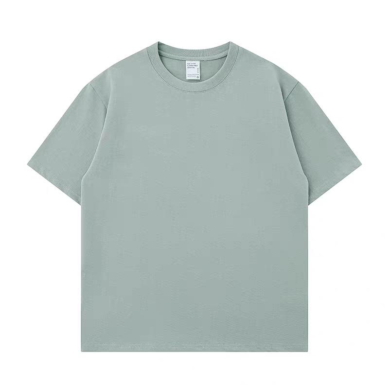 500g Combed Cotton Unisex Solid Color Short Sleeve T-Shirt