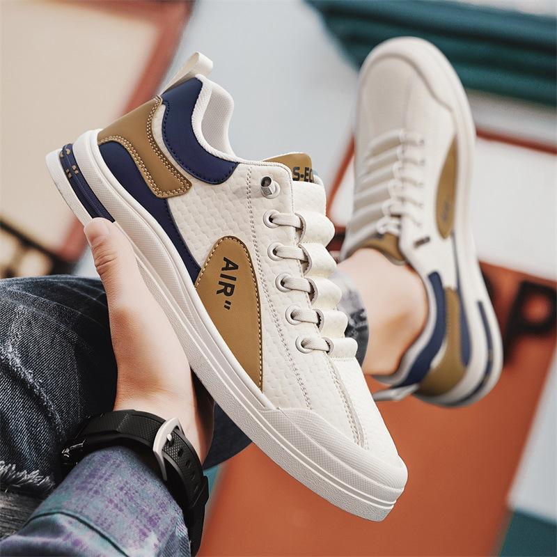 Men's shoes four seasons new low-top foot cover Korean version light contrasting color board shoes youth sports and leisure shoes flat-soled trend