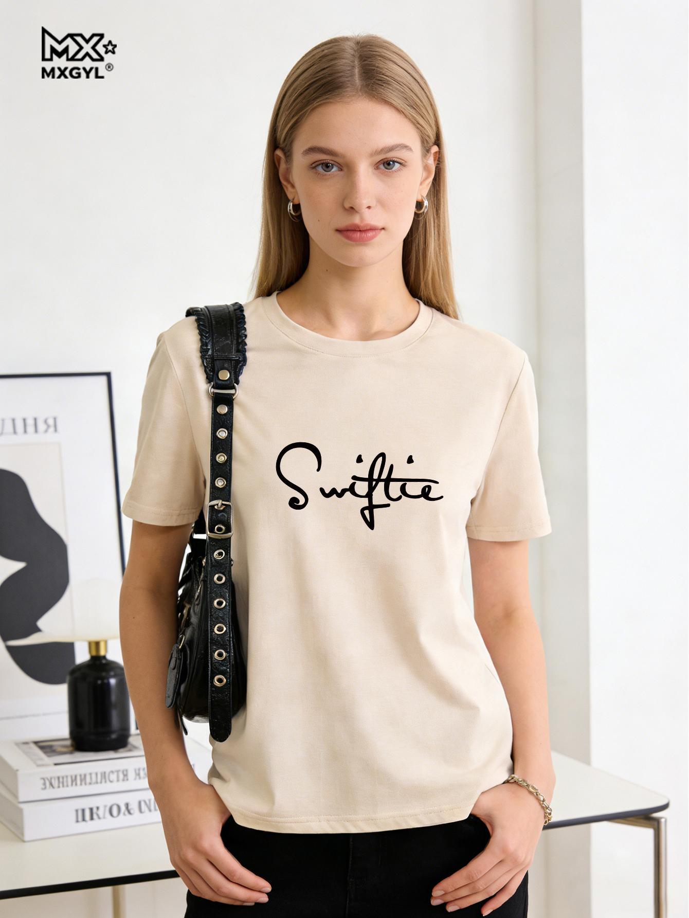 

Swiftie Retro Y2K Print T-Shirt Female 2026 Summer Fashion Sport Casual Tops Clothing Street Personality T Shirt Womens 5xl