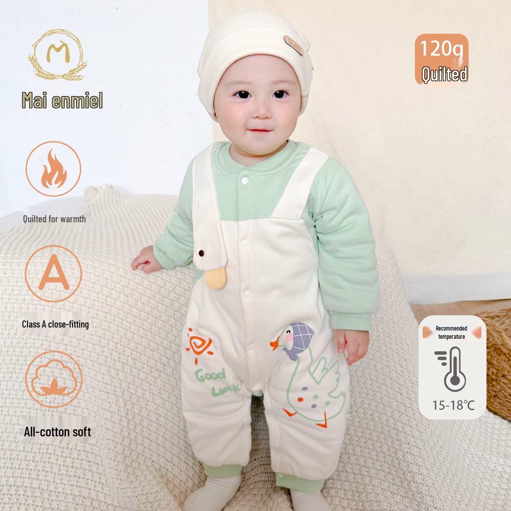 Maienmier Quilted Baby Onesie 120g - Warm Newborn Romper for Autumn/Winter, Class A.