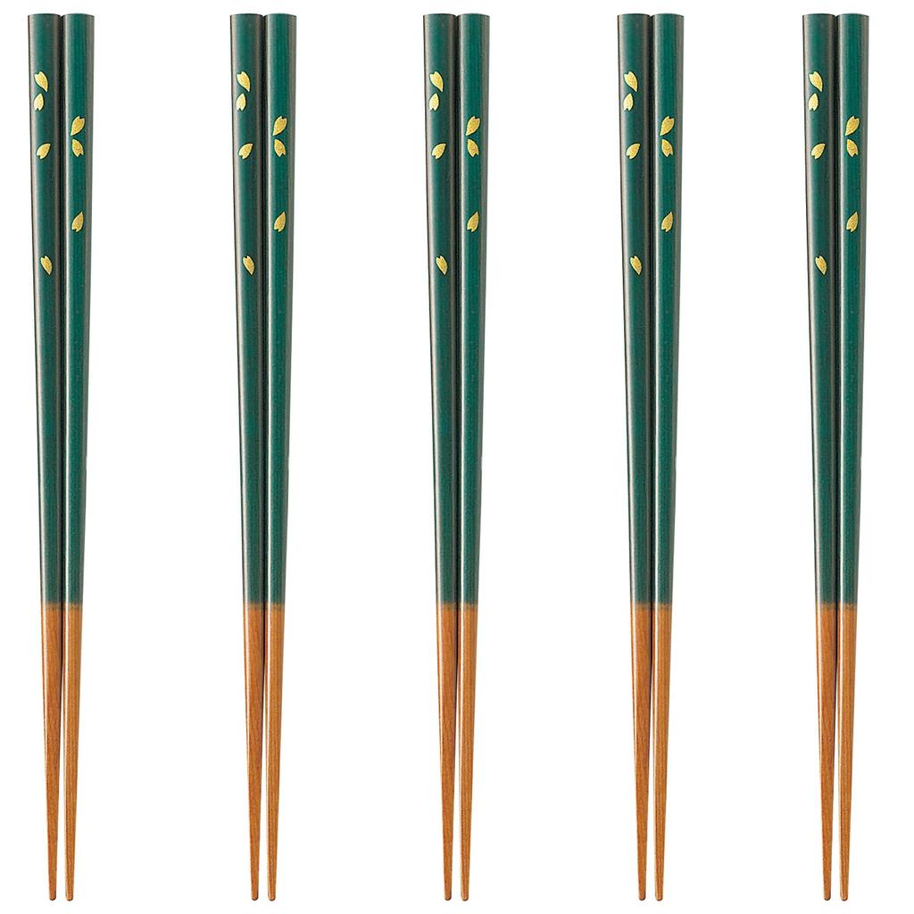 Happy Set of Made of Made in PID5910 J-kitchens Chopsticks, 5, Wood, Japan,