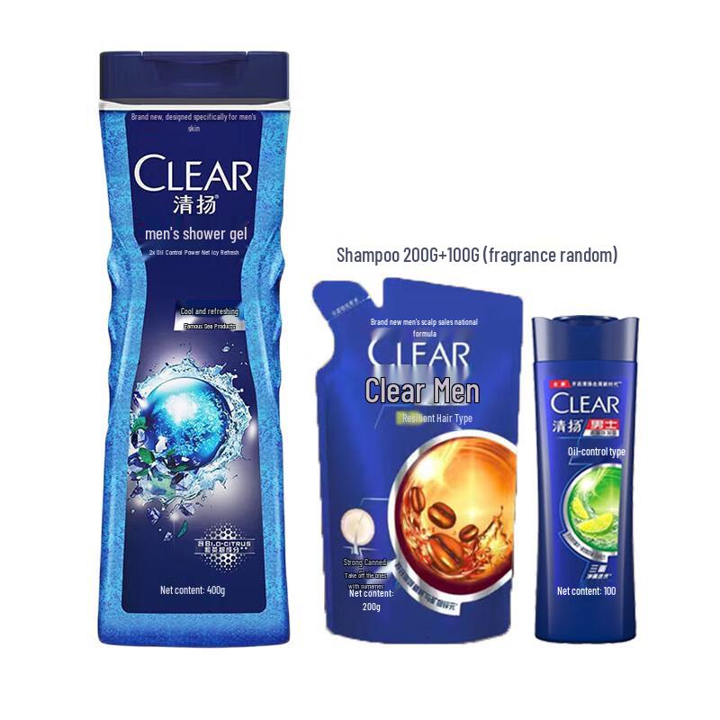 

Clear Men Cool & Refreshing Oil Control Shower Gel & Shampoo Set