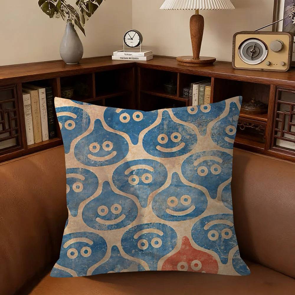 Cartoon Slime D-dragon Quest Children  pillow cover sofa cushion cover home room decoration children gift