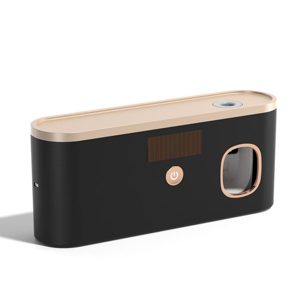 Sanitizator inteligent pentru periuțe de dinți cu 5 sloturi cu dozator automat de pastă de dinți, plastic durabil, baterie reîncărcabilă USB, organizator modern pentru baie