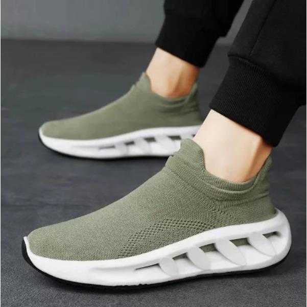 New Flying Woven Summer Autumn Spring Breathable Sports Soft Shoes Men's Slip-on Casual Shoes  M1024