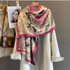 Vinter varmt kasjmirskjerf for kvinner Luksustrykk Pashmina sjal Wrap halstørkle kvinne Bufanda Echarpe Design pannebånd